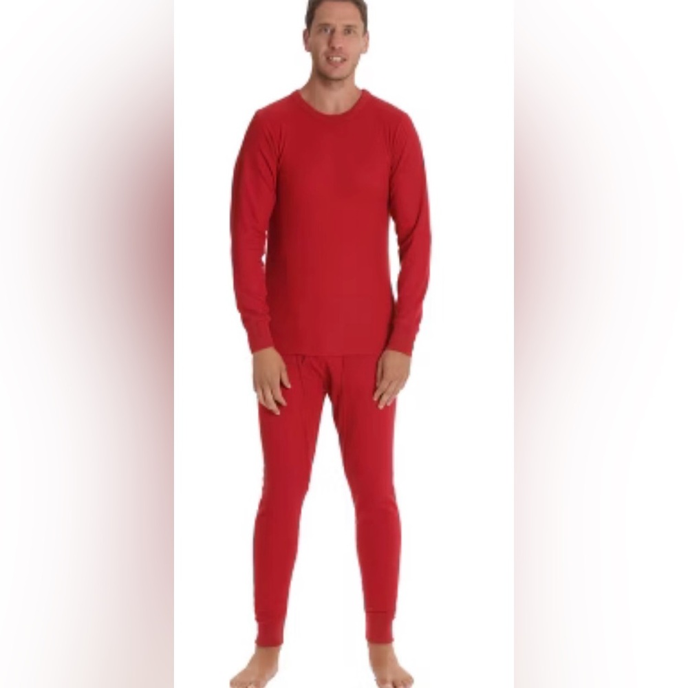 AT THE BUZZER THERMAL UNDERWEAR SET MEN BASE LAYER LONG JHONS RED COLOR SIZE XL